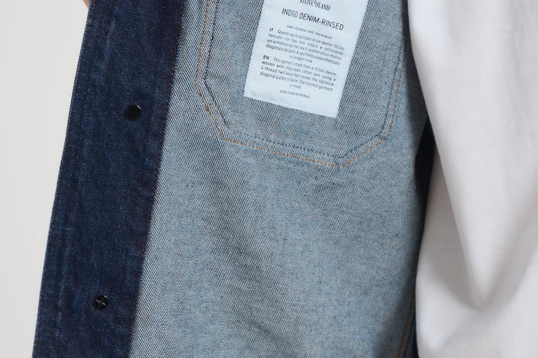Giacca uomo stile camicia in denim scuro Q100027S00J7 VJ201 STONE ISLAND 