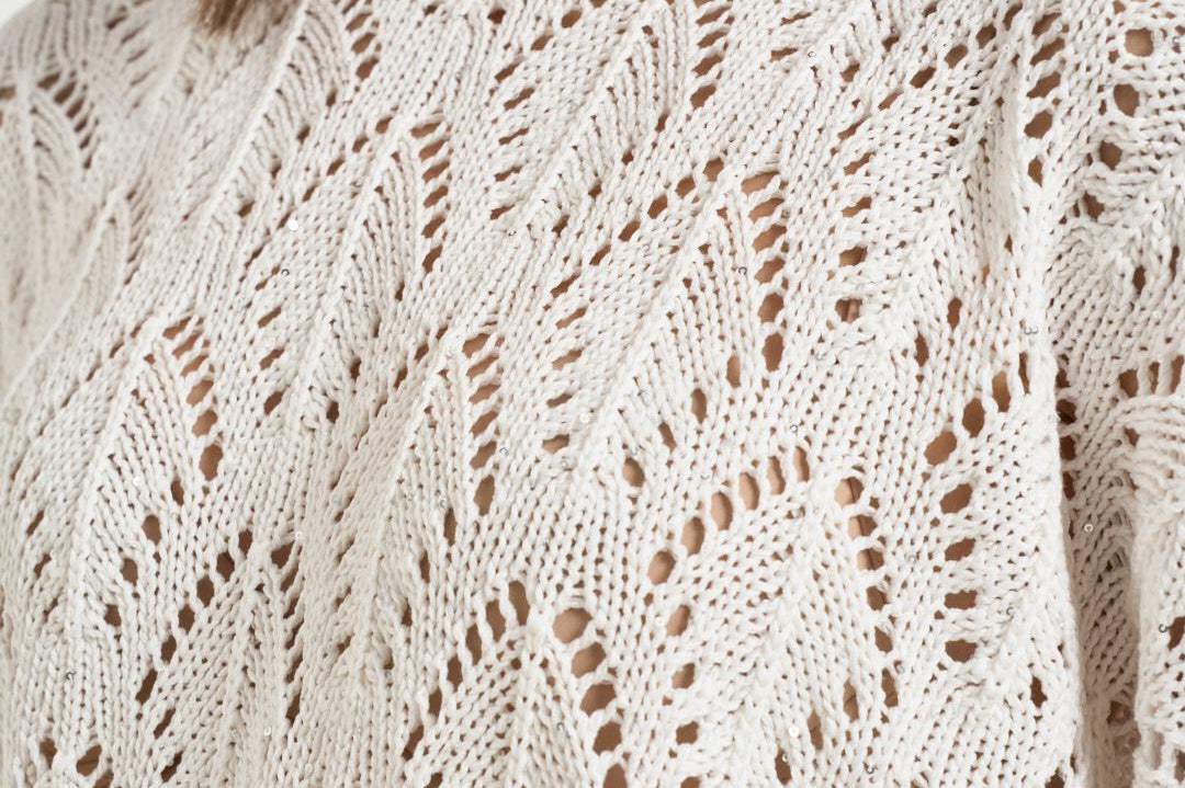 Maglia donna traforata bianca A99079F03 09110002 PESERICO 