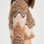 Top donna degradé zig zag marrone SIVIGLIA 01846L MC2 SAINT BARTH 