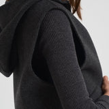 Capospalla a gilet con cappuccio in lana donna D410577 LEAK020ANTRACITE P.a.r.o.s.h. 