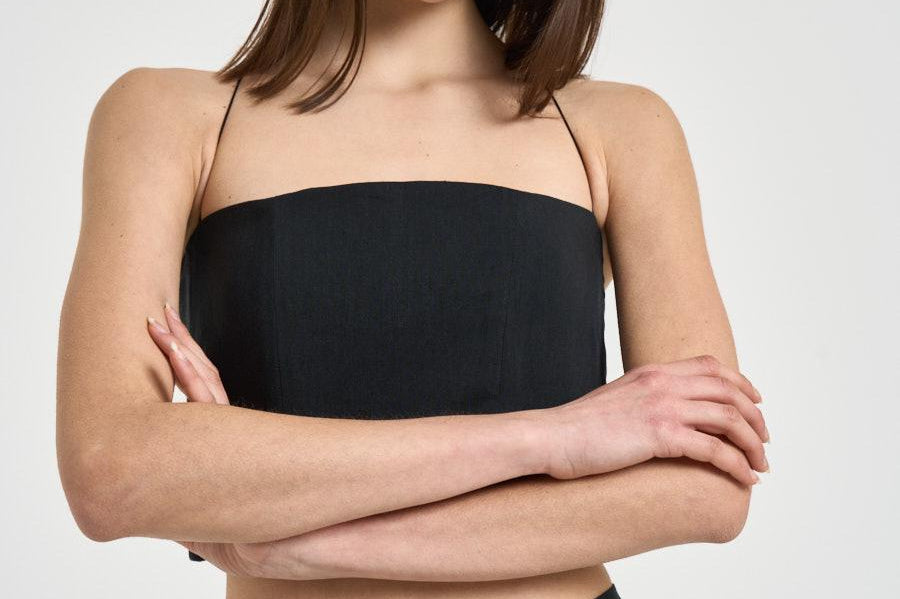 Top donna cropped blu notte 14816 8001 FORTE FORTE 