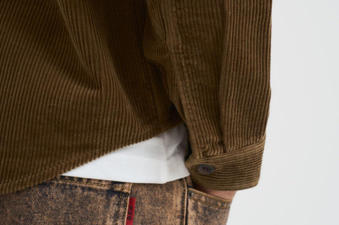 Overshirt uomo in velluto a coste militare 1000541 537 LES DEUX 