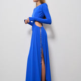 Abito donna lungo Octavia Dress blu cobalto 625SS6629O NAVYBLUE DANAME 