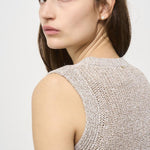 Gilet donna in maglia grigio con glitter MG000167D 2600 HERNO 