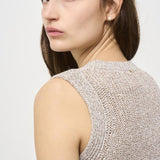 Gilet donna in maglia grigio con glitter MG000167D 2600 HERNO 