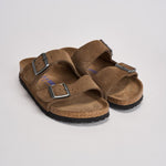 Sandalo uomo Arizona in suede marrone 1030865 DARK TEE BIRKENSTOCK 
