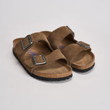 Sandalo uomo Arizona in suede marrone 1030865 DARK TEE BIRKENSTOCK 