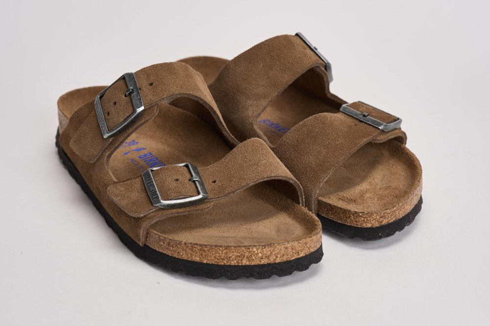 Sandalo uomo Arizona in suede marrone 1030865 DARK TEE BIRKENSTOCK 