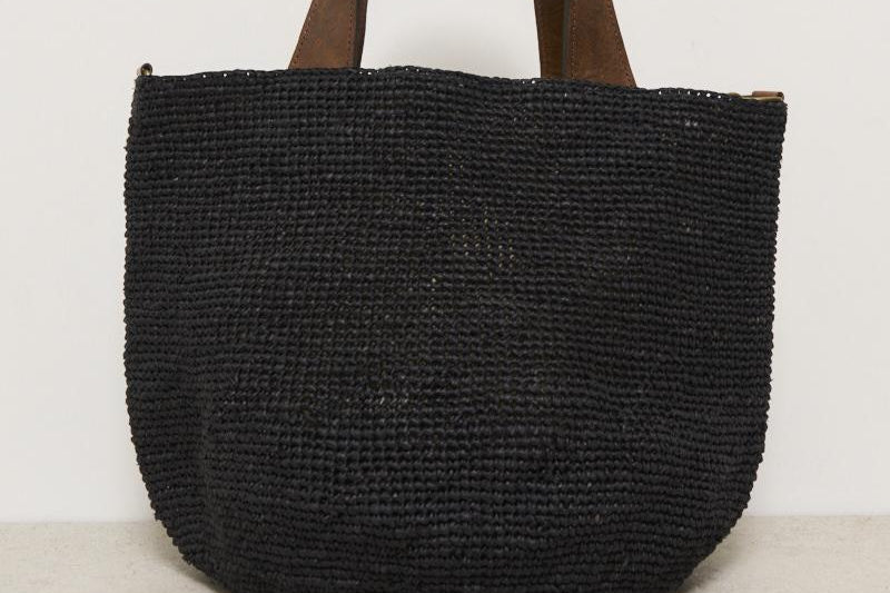 Borsa donna Mirozy in rafia nera MIROZY BLACK IBELIV 