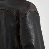 Giacca uomo in pelle nera GMP02531 P00230140249 GOLDEN GOOSE 