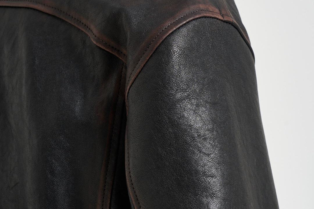 Giacca uomo in pelle nera GMP02531 P00230140249 GOLDEN GOOSE 