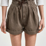 Shorts donna marroni a vita alta SH0256FA D1G04E50DZ MARANT ETOILE 
