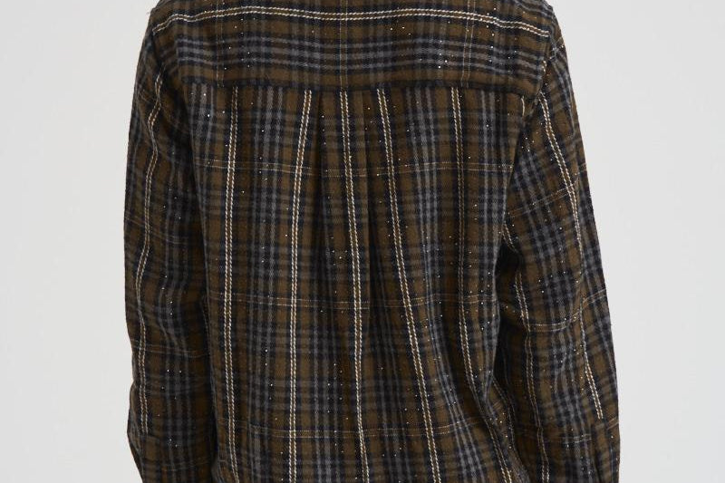 Camicia donna Core tartan marrone D380634 CORE807OLIVA P.a.r.o.s.h. 