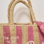 Borsa donna Colette in rafia a righe rosa COLETTERAFIA 01527H MC2 SAINT BARTH 
