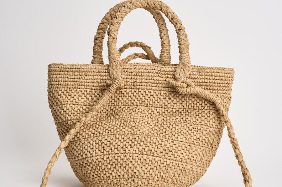 Borsa donna Arona in rafia beige ARONA TEA IBELIV 