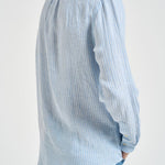 Camicia uomo in lino gessato celeste 710B15647 003 RALPH LAUREN 