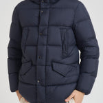 Piumino uomo trapuntato con cappuccio blu OU2087 3989 WOOLRICH 