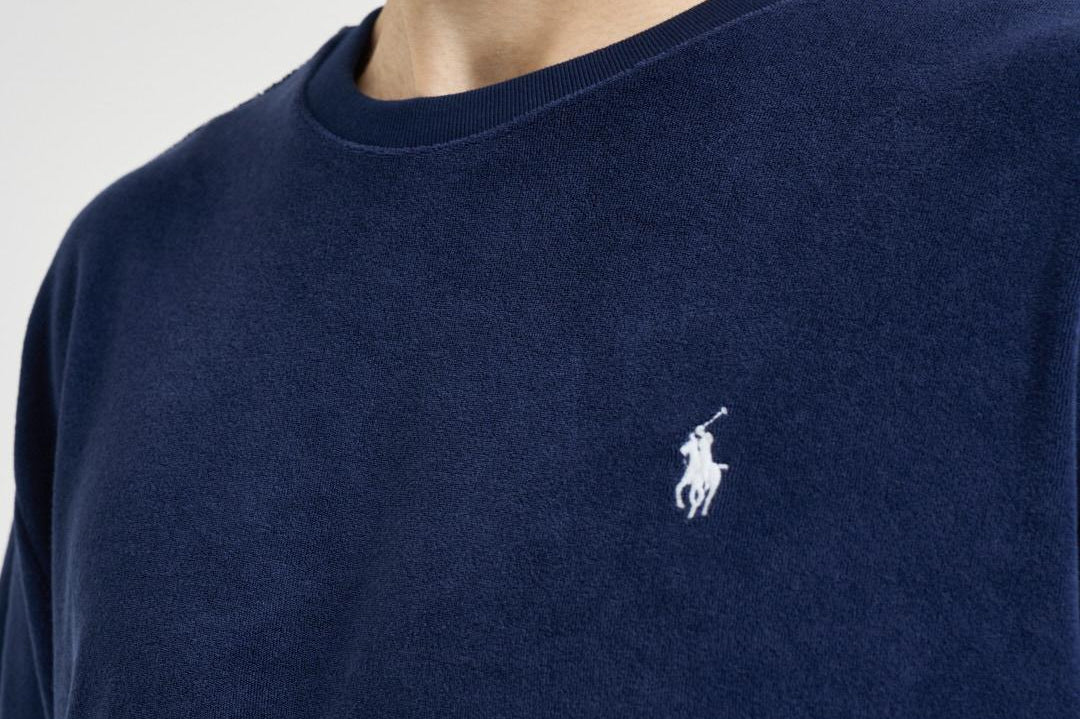 T-shirt uomo girocollo in spugna blu 710A12492 005 RALPH LAUREN 