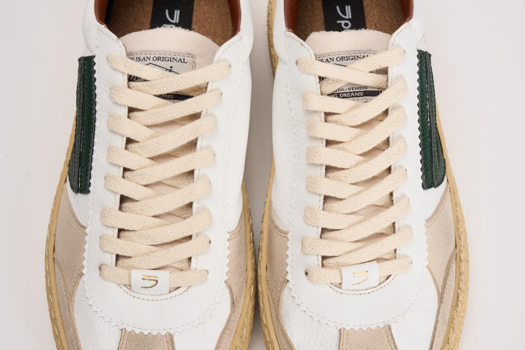 Sneakers donna Vintage Vegan Leather bianche e verdi PU101V020 VISCHIO PURAAI 