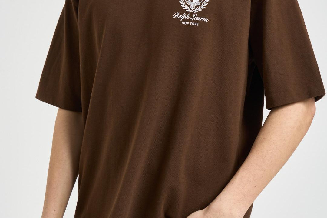 T-shirt uomo girocollo marrone 710A13265 004 RALPH LAUREN 