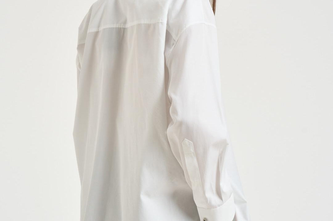 Camicia donna con pieghe bianca GWP02599 P00232310359 GOLDEN GOOSE 