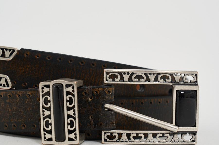 Cintura donna in pelle marrone GWA00779 A00081155312 GOLDEN GOOSE 