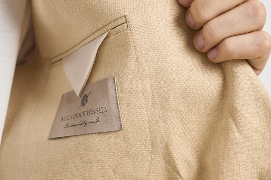 Abito uomo beige in lino MERINI ABS707BEIGE ACCADEMIE TESSILI 