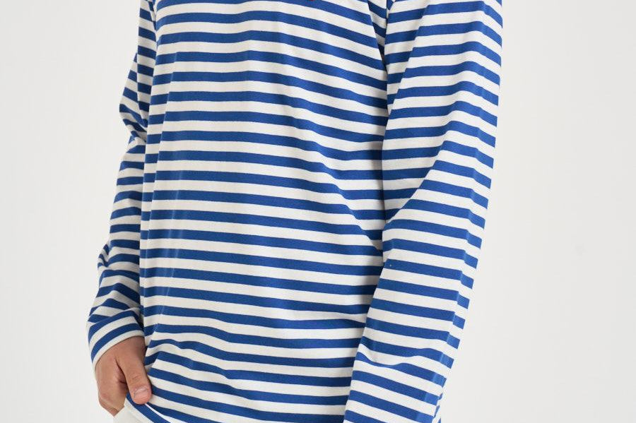 Maglia uomo a righe bianca e blu T164 NAVYWHITE COMME DES GARCON PLAY 