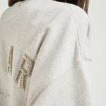 Felpa donna grigia con ricamo e cristalli GUP02716 P00241360665 GOLDEN GOOSE 