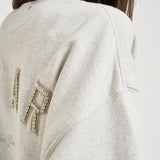 Felpa donna grigia con ricamo e cristalli GUP02716 P00241360665 GOLDEN GOOSE 
