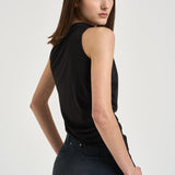 Top donna monospalla con nodo nero 106544A37V KRISTELZ99 PINKO 