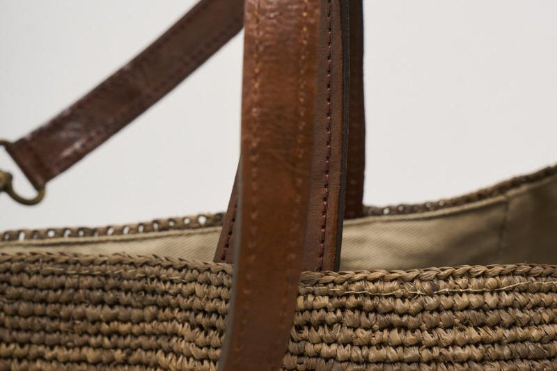 Borsa donna Mirozy in rafia marrone MIROZY DARKTEA IBELIV 