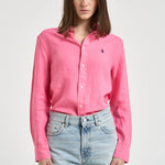 Camicia donna in lino fuxia 211970730 504 RALPH LAUREN 