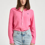 Camicia donna in lino fuxia 211970730 504 RALPH LAUREN 