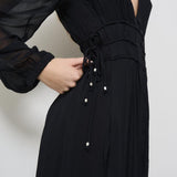 Abito donna lungo nero Amara RO0668FA C1J07E01BK MARANT ETOILE 