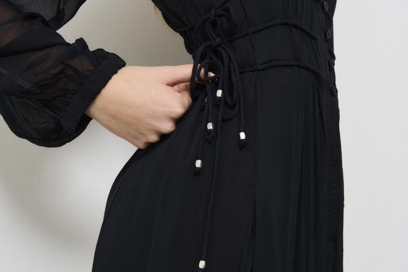 Abito donna lungo nero Amara RO0668FA C1J07E01BK MARANT ETOILE 
