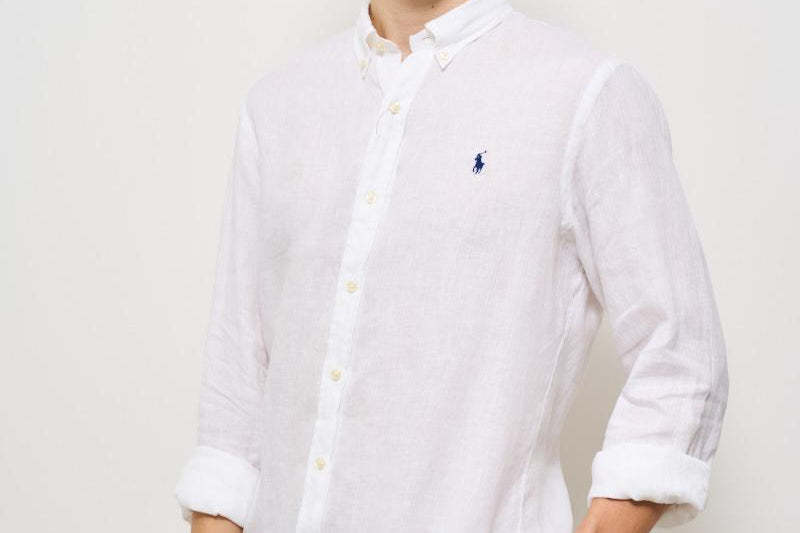 Camicia uomo in lino bianca 710966295 003 RALPH LAUREN 