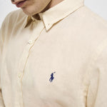 Camicia uomo in lino crema 710968915 005 RALPH LAUREN 