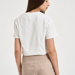 T-shirt donna girocollo bianca con ricamo EMILIE 03646L MC2 SAINT BARTH 