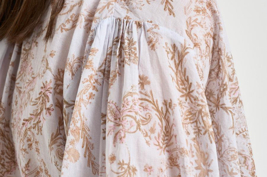 Camicia donna con stampa floreale rosa 14626 2076 FORTE FORTE 