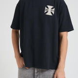 T-shirt uomo girocollo nera TT07012 VINTAGEBLACK0027 RHUDE 
