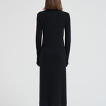 Abito donna lungo con collo alto nero 2025346 BLACK LISA YANG 