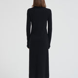 Abito donna lungo con collo alto nero 2025346 BLACK LISA YANG 