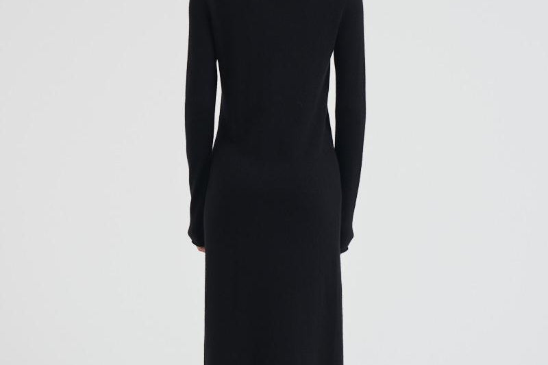 Abito donna lungo con collo alto nero 2025346 BLACK LISA YANG 