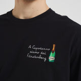 T-shirt uomo girocollo nera con ricamo ARNOTTWM DAIF00EMB MC2 SAINT BARTH 
