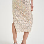 Gonna donna full paillettes cipria 609GO UNICA ACTUALEE 