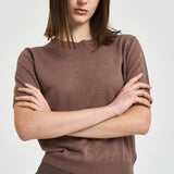 T-shirt donna in maglia tortora 850304 ZA492Z3560 ZANONE 