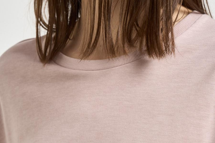 T-shirt donna girocollo rosa cipria JG000312D 520564035 HERNO 