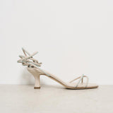 Sandalo donna beige con impunture verdi GIOIA MILK 3JUIN 