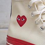 Converse x Comme des Garçons PLAY Chuck 70 High Red Sole K124 OFFWHITE COMME DES GARCON PLAY 